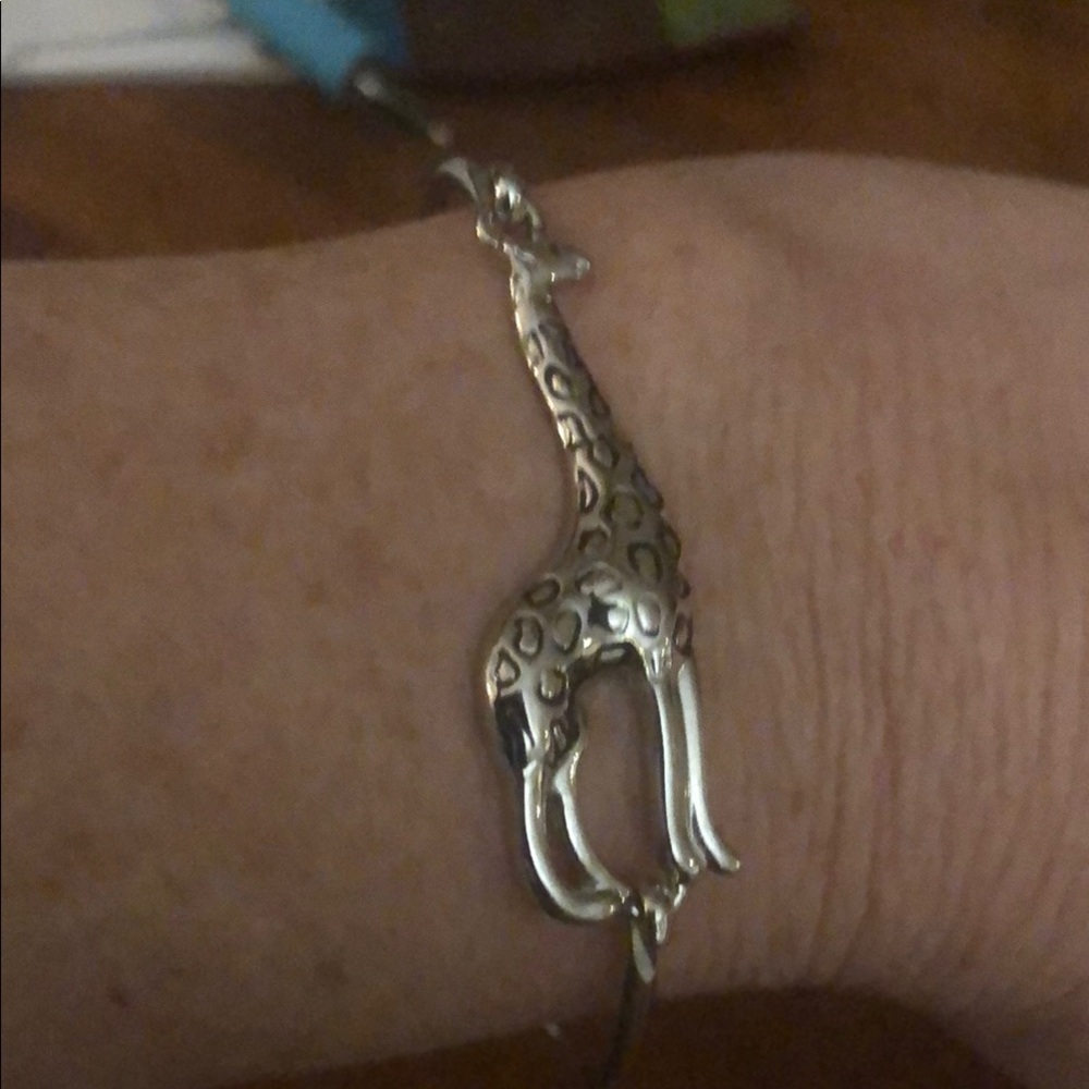 Elegant Silver Bracelet with Giraffe clasp